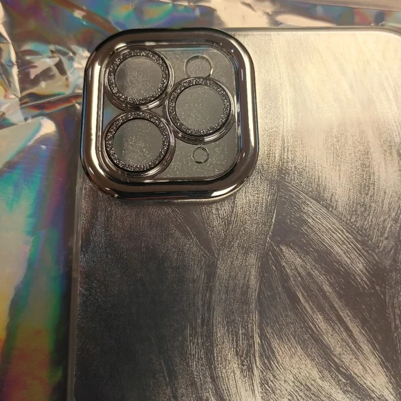 iPhone 11 Pro Max Silver Iridescent Glossy Plastic Back Case Cover - Picture 6 of 8